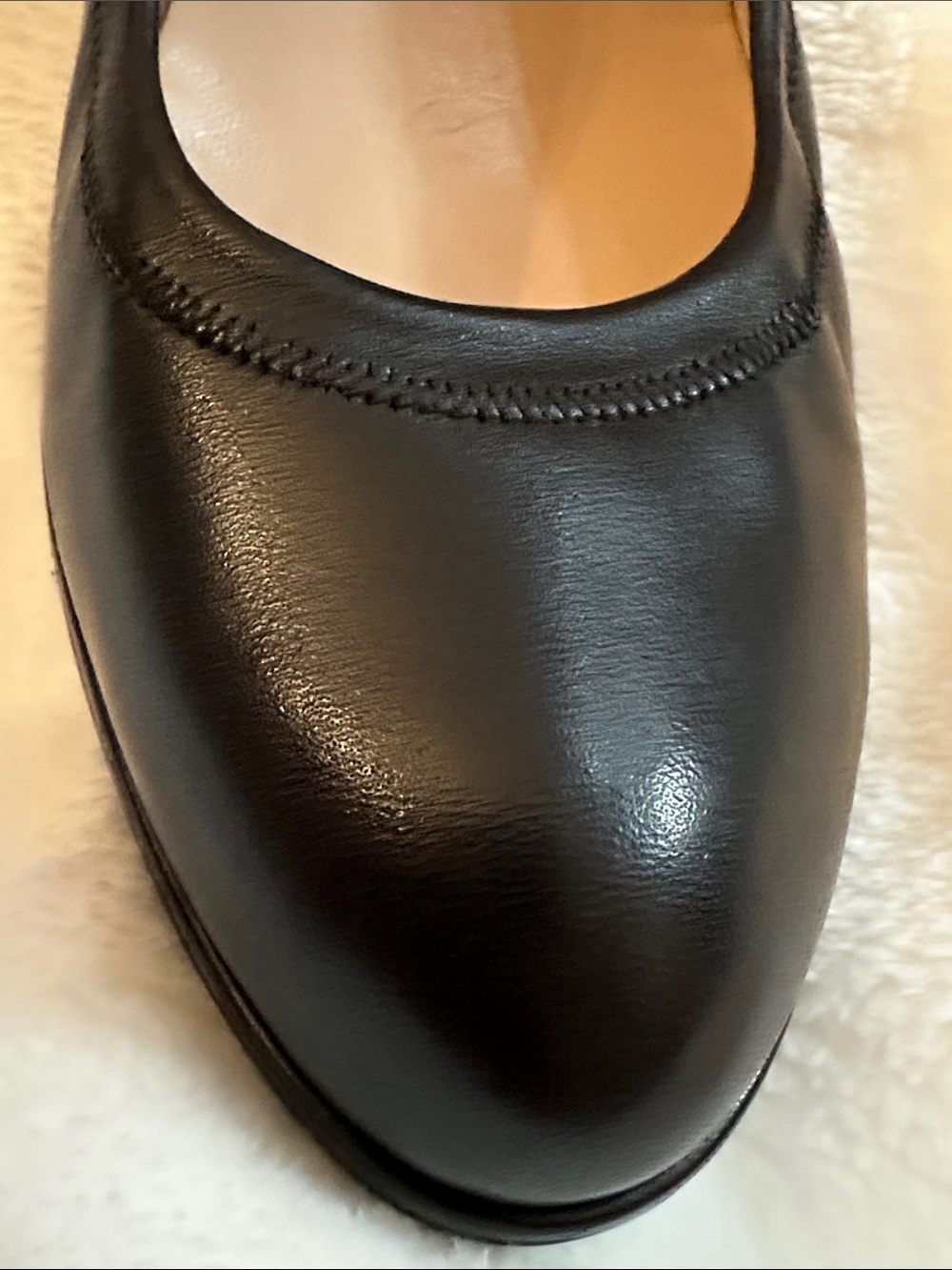STUART WEITZMAN Leather Classic Ballet Pumps Block Heel Sz9.5 Made in Spain NWOT - Picture 12 of 17